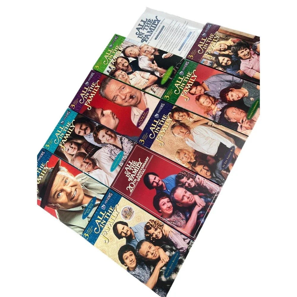ALL IN THE FAMILY LOT of 9 VHS (25+ EPISODES) 70s TV Show Archie Bunker TESTED